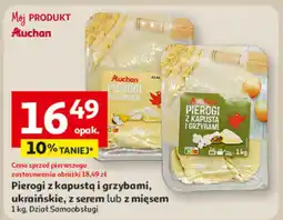 Auchan Pierogi z kapustą i grzybami, ukraińskie, z serem lub z mięsem Auchan oferta
