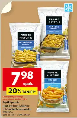Auchan Frytki proste, karbowane, julienne lub kartofelki ze skórką Proste Historie oferta