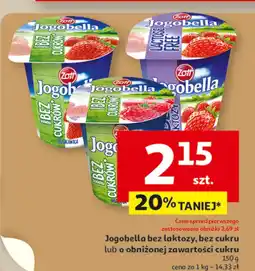 Auchan Jogurt Jogobella bez laktozy, bez cukru lub o obniżonej zawartości cukru Zott oferta