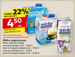 Auchan Mleko zagęszczone różne marki oferta