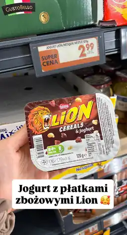 Biedronka Jogurt z płatkami zbożowymi Lion Nestle oferta