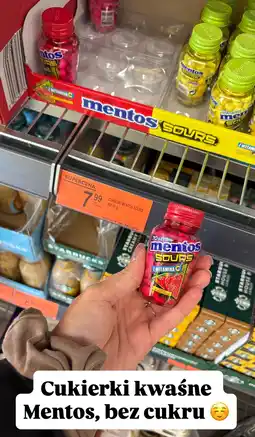 Biedronka Cukierki Mentos Sours bez cukru oferta