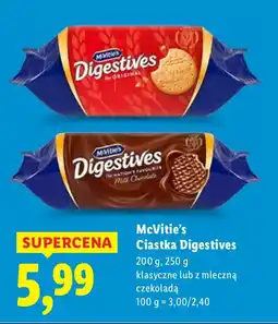 Lidl Ciastka McVitie's Digestives klasyczne lub z mleczną czekoladą oferta