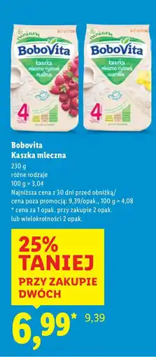 Lidl Kaszka mleczna Bobovita oferta