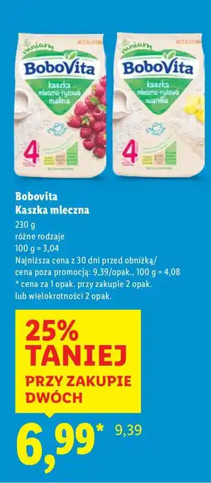 Lidl Kaszka mleczna Bobovita oferta