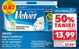 Kaufland VELVET Papier toaletowy biały, 3-warstwowy 16 szt. opakowanie oferta