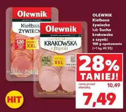 Kaufland OLEWNIK Kiełbasa żywiecka lub Sucha krakowska z szynki oferta