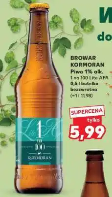 Kaufland BROWAR KORMORAN Piwo 1% alk. 1 na 100 Lite APA 0,5 l butelka bezzwrotna oferta