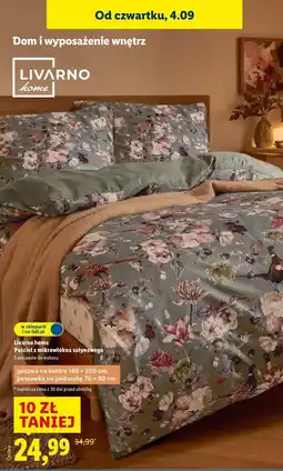 Lidl Komplet pościeli z bawełny satynowej 140 x 200 cm + 2 70 80 Livarno Home oferta