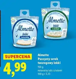 Lidl Serek lekki naturalny Hochland Almette oferta