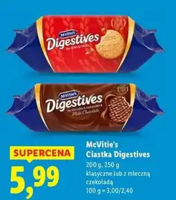 Lidl Ciastka w czekoladzie mlecznej Mc Vitie's Digestive oferta