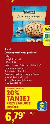 Lidl Orzechy nerkowca Alesto oferta