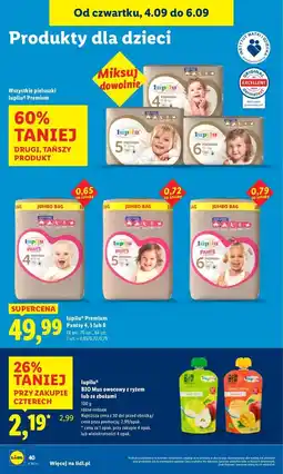 Lidl Mus+ryż jabłko-mango Lupilu oferta