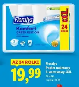 Lidl Papier toaletowy czysta biel Floralys oferta