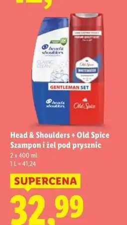 Lidl Szampon do włosów classic clean + żel pod prysznic whitewater Head&Shoulders Old Spice Zestaw oferta