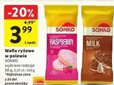 Intermarche Wafle ryżowe w czekoladzie mlecznej Sonko oferta