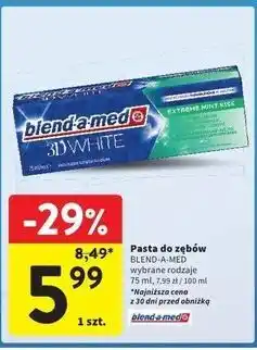 Intermarche Pasta do zębów extreme mint kiss Blend-A-Med 3D White oferta