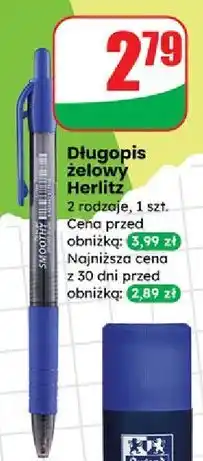 Dino Długopis żelowy click 0.7 mm niebieski Herlitz oferta