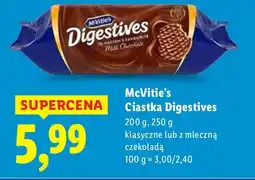 Lidl Ciastka McVitie's Digestives z mleczną czekoladą oferta