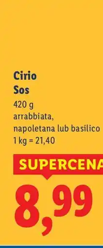 Lidl Sos pomidorowy Cirio napoletana oferta