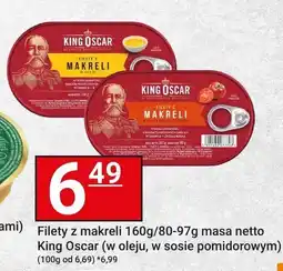 Hitpol Filety z makreli King Oscar w oleju, w sosie pomidorowym 160g/80-97g oferta