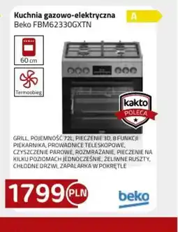 Kakto Kuchnia gazowo-elektryczna Beko FBM62330GXTN oferta