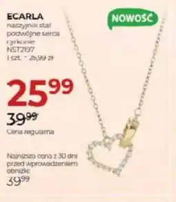 Jawa Drogerie Ecarla naszyjnik stal podwójne serca oferta