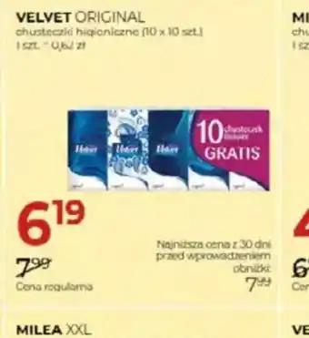 Jawa Drogerie Chusteczki higieniczne Velvet Original oferta