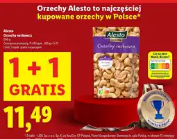 Lidl Orzechy nerkowca 1+1 GRATIS Alesto oferta