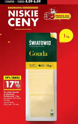 Biedronka Ser żółty Gouda w plastrach Światowid oferta