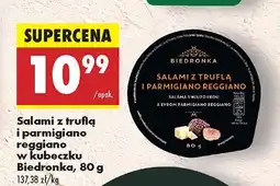 Biedronka Wędlina Salami z truflą i parmigiano reggiano w kubeczku Biedronka oferta