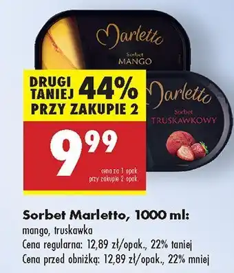 Biedronka Sorbet Marletto mango/truskawka oferta