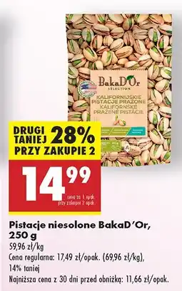 Biedronka Pistacje niesolone BakaD'Or oferta
