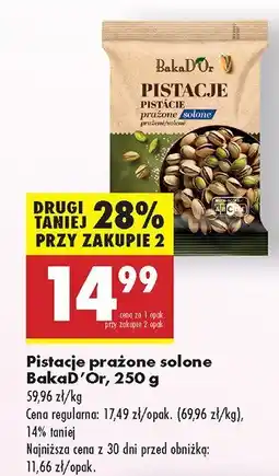 Biedronka Pistacje prażone solone BakaD'Or oferta