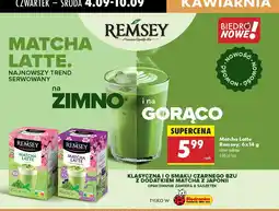 Biedronka Herbata Matcha Latte Remsey klasyczna i o smaku czarnego bzu oferta