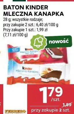Stokrotka Baton Kinder mleczna kanapka oferta