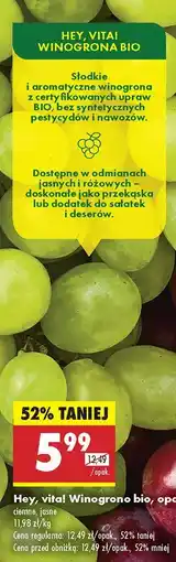 Biedronka Winogrona bio Hey, vita! jasne oferta