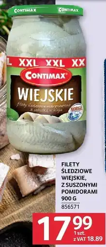 Selgros Filety śledziowe wiejskie z suszonymi pomidorami 900g Contimax oferta