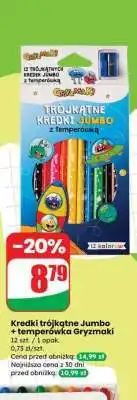 Dino Kredki trójkątne Jumbo + temperówka Gryzmaki oferta