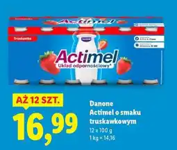 Lidl DANONE Actimel o smaku truskawkowym oferta