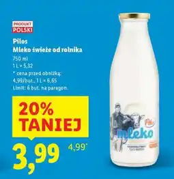 Lidl PILOS Mleko świeże od rolnika oferta