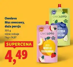 Lidl Owolovo Mus owocowy, duża porcja oferta