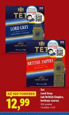 Lidl Tet Lord Grey lub British Empire, herbata czarna oferta