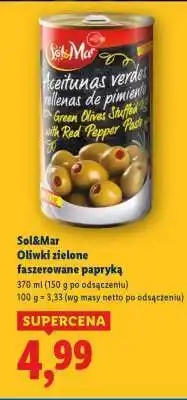 Lidl SOL&MAR Oliwki zielone faszerowane papryką oferta