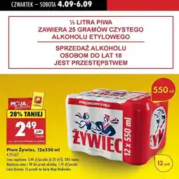 Biedronka Piwo Żywiec Jasne Pełne oferta