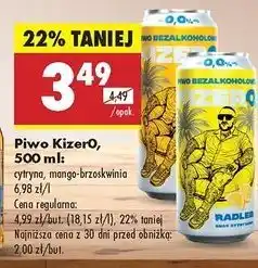 Biedronka Piwo Kizero% Radler Mango & Brzoskwinia oferta