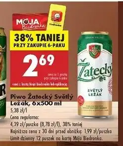 Biedronka Piwo Zatecky Svetly Lezak oferta
