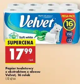 Biedronka Papier toaletowy z aloesem Velvet oferta