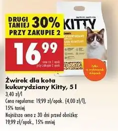 Biedronka Żwirek kukurydziany Kitty oferta
