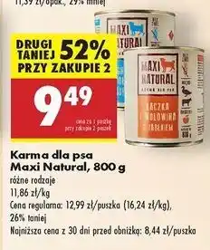 Biedronka Karma dla psa jagnięcina wołowiną i burak Maxi Natural oferta